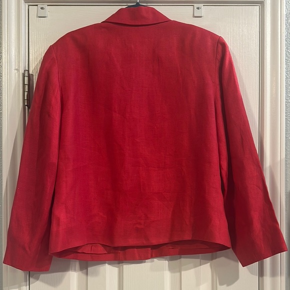 Talbots Pink 100% Irish Linen Button Up Suit Jacket Women’s 12 Casual Business - Picture 3 of 8